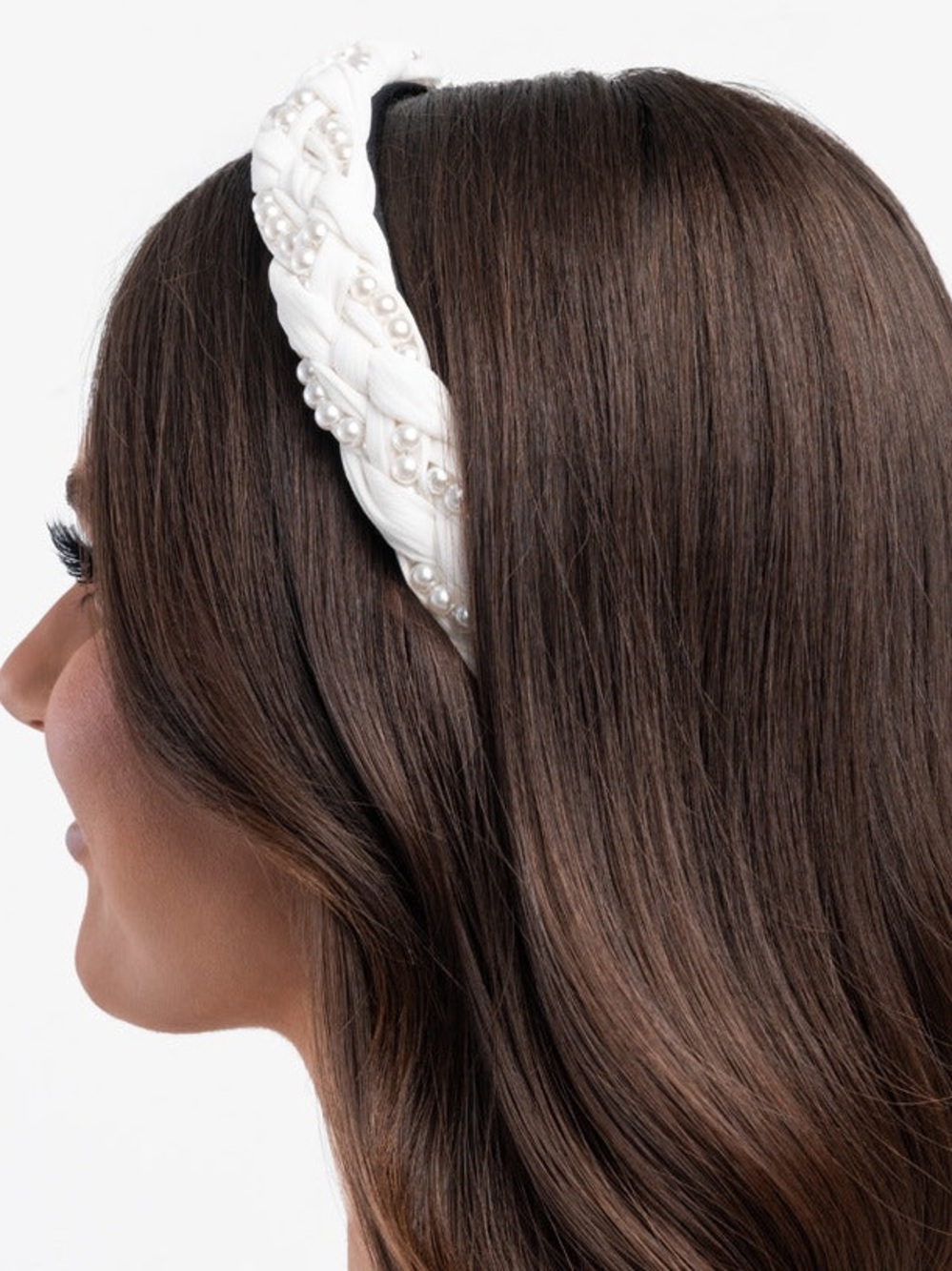 NWT White Braided Pearl Headband(Last One)